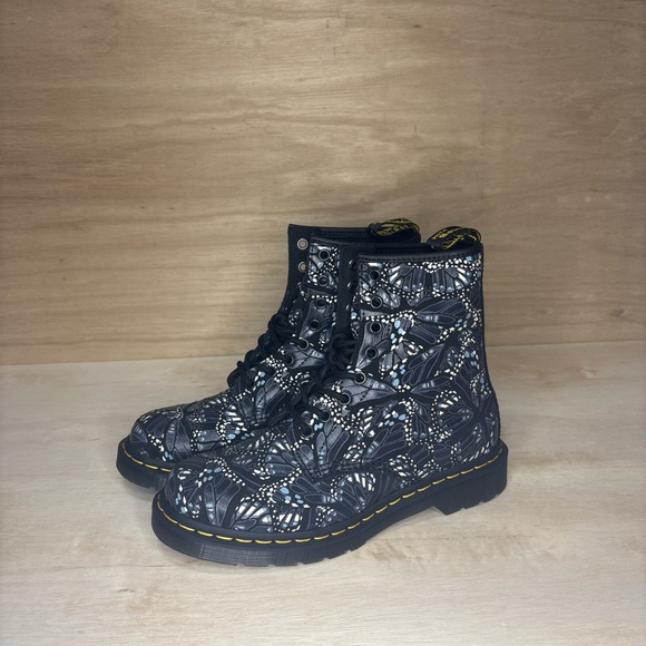 Dr. Martens Black and White Lace Up Boots - Picture 1 of 8